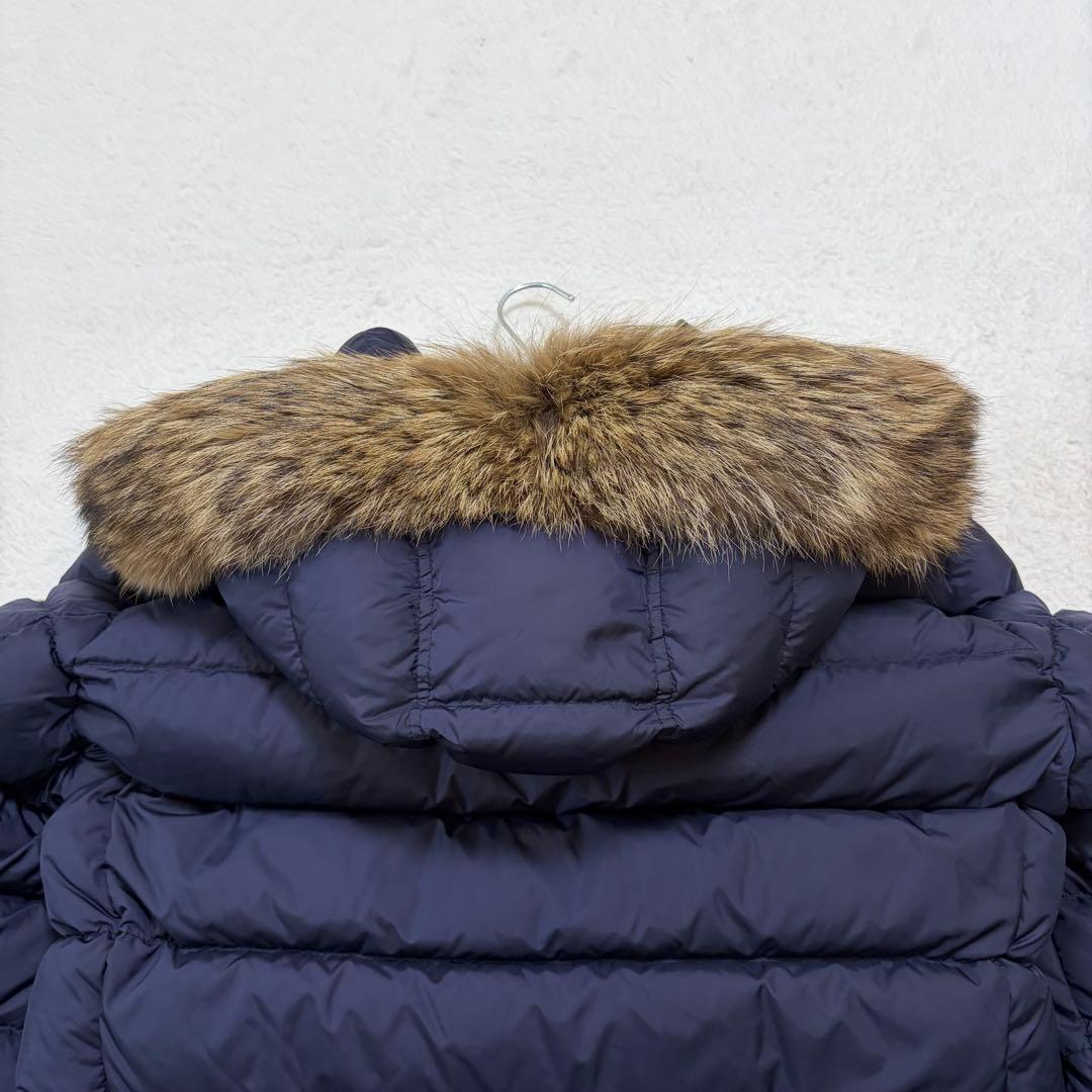 【美品】モンクレール クルーニー ダウンジャケット リアルファー ネイビー 3