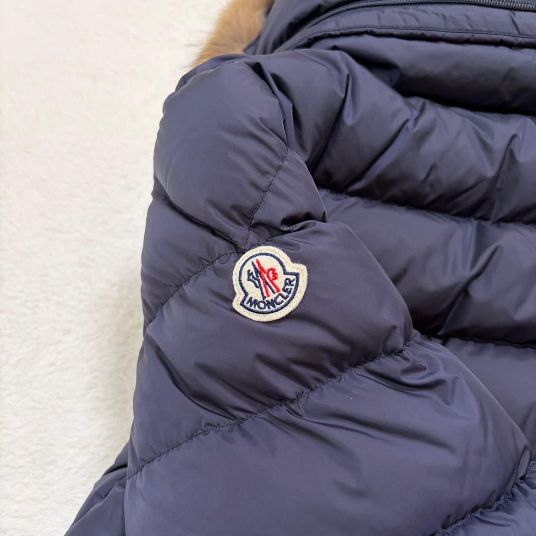 【美品】モンクレール クルーニー ダウンジャケット リアルファー ネイビー 3