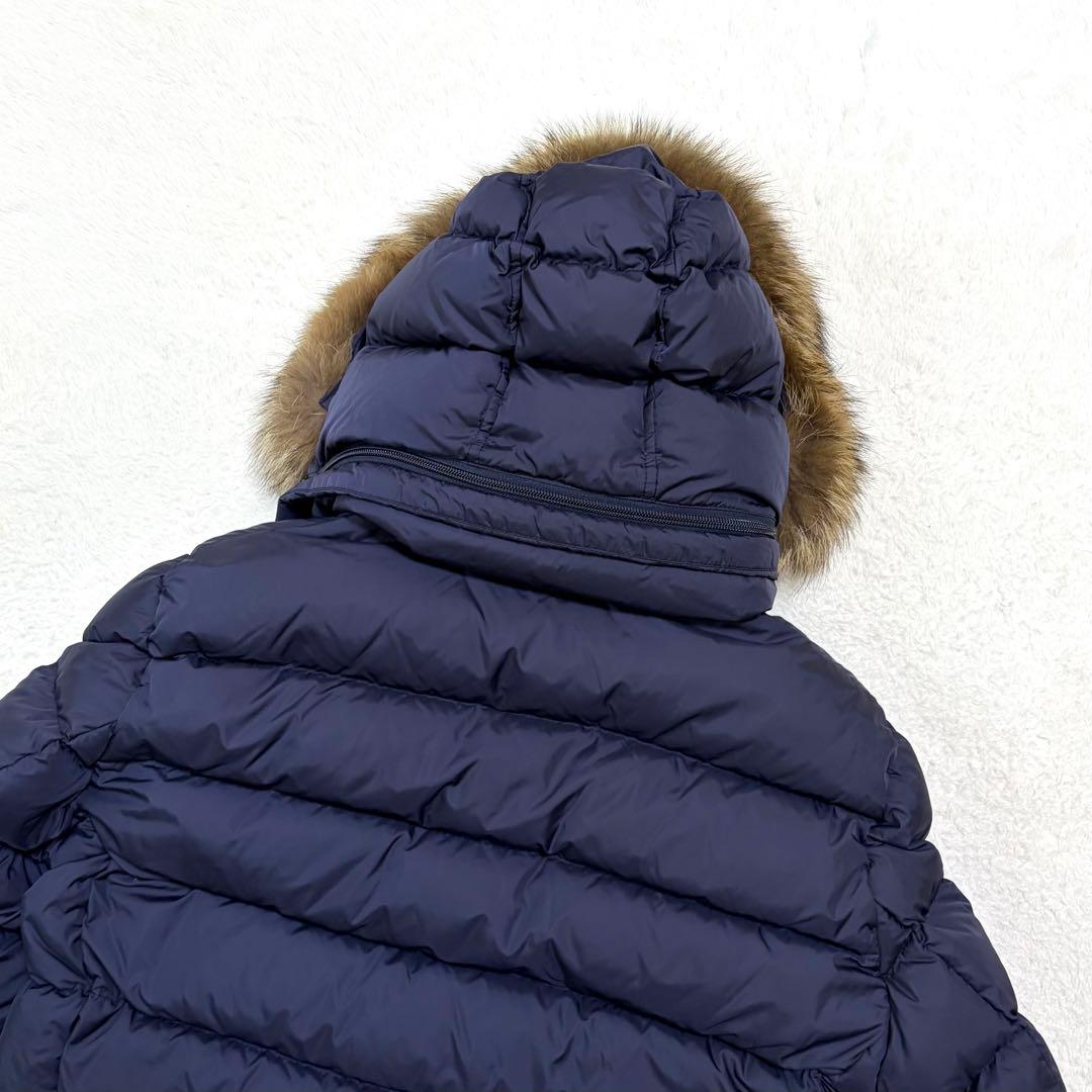 【美品】モンクレール クルーニー ダウンジャケット リアルファー ネイビー 3