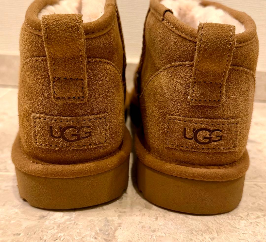 【美品】UGG アグ　クラシックウルトラミニ スエードムートン ショートブーツ
