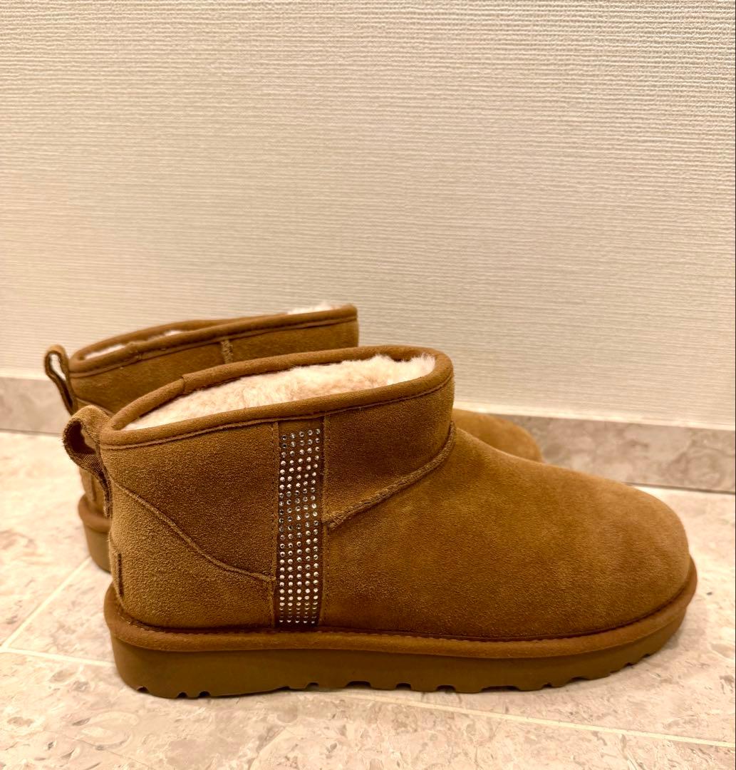 【美品】UGG アグ　クラシックウルトラミニ スエードムートン ショートブーツ