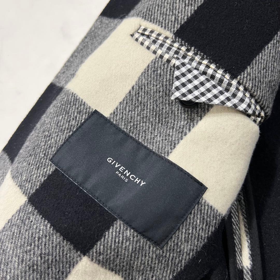 ジバンシー スタンドカラー ロングコード チェック ウール 44