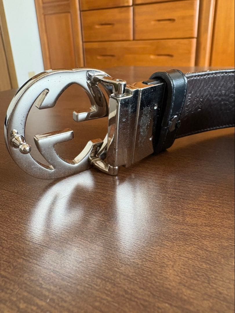 GUCCIベルト　シグネチャー インターロッキングG グッチシマ ベルト レザー