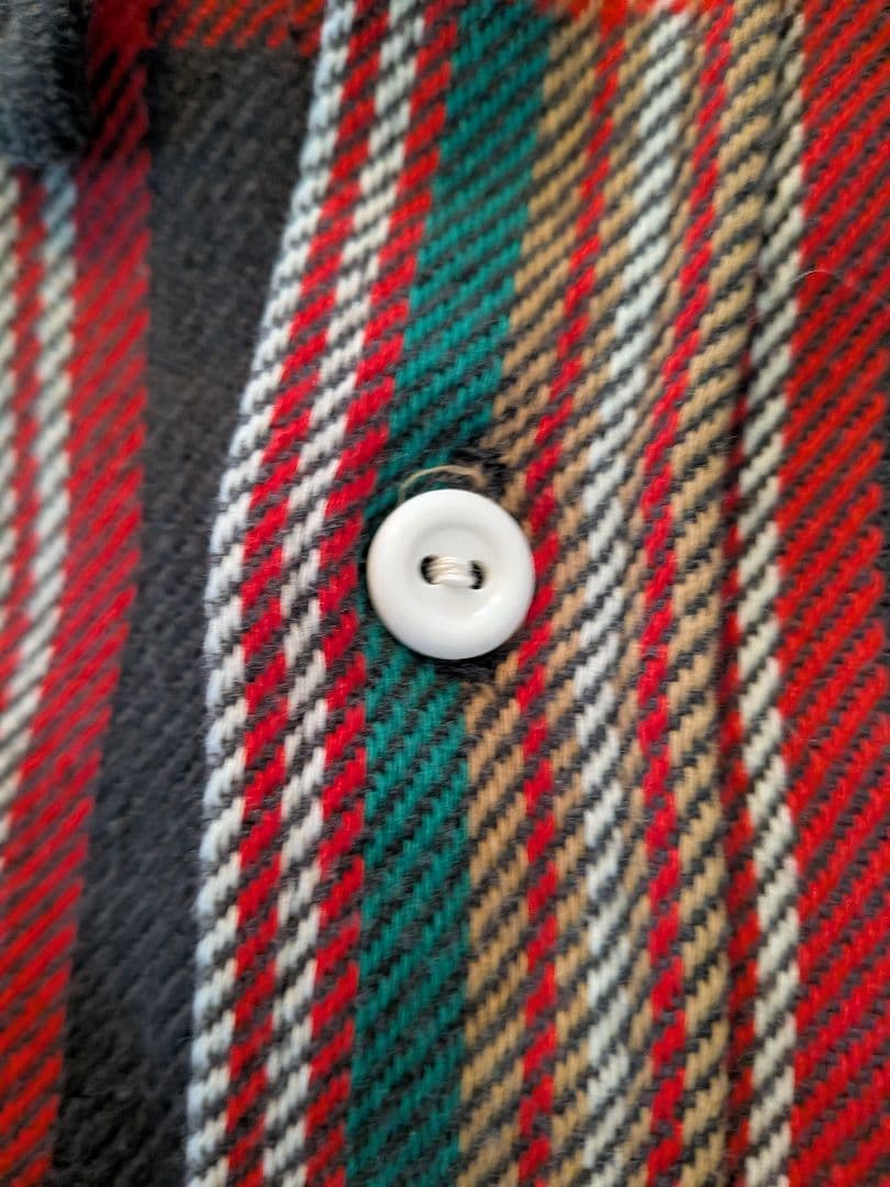 60〜７０年代　ELY 黒ベース　ビンテージネルシャツ