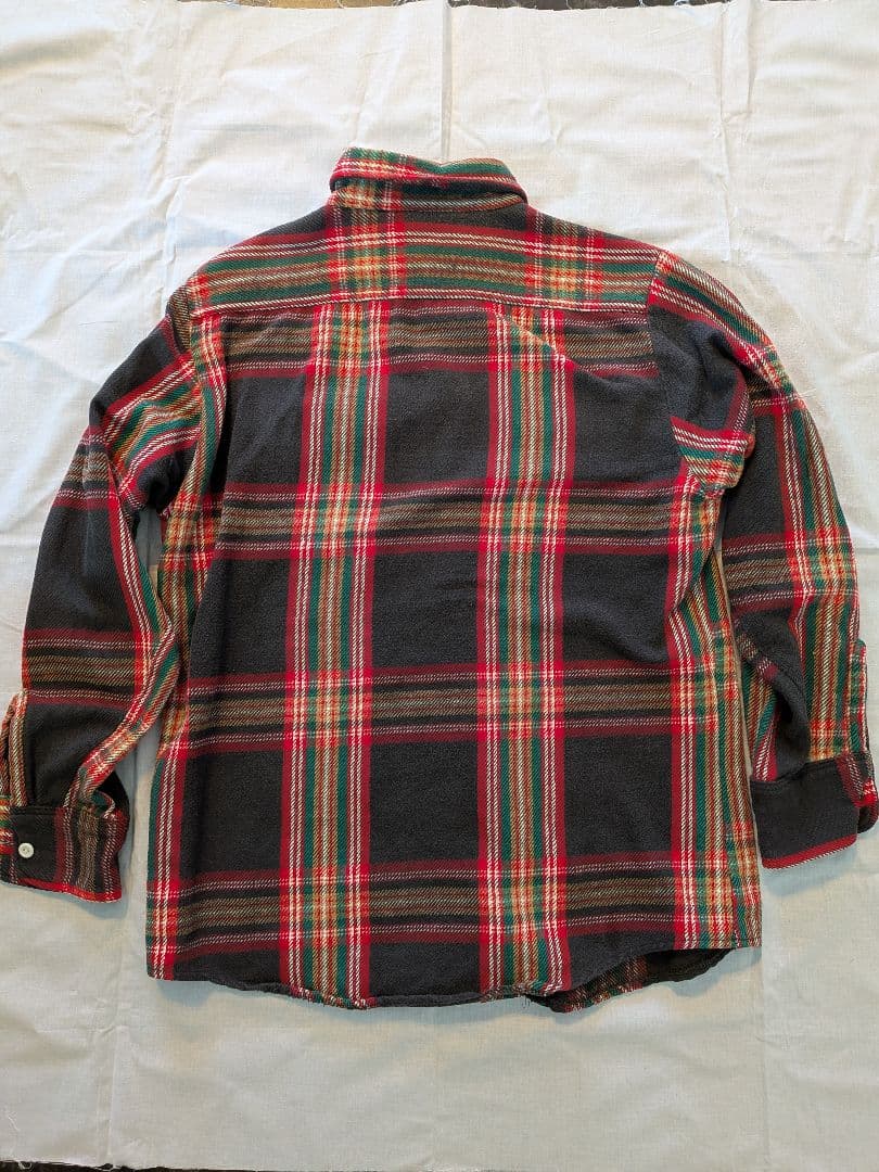 60〜７０年代　ELY 黒ベース　ビンテージネルシャツ