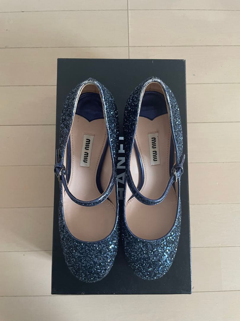 miumiu キラキラ　メリージェーン　パンプス