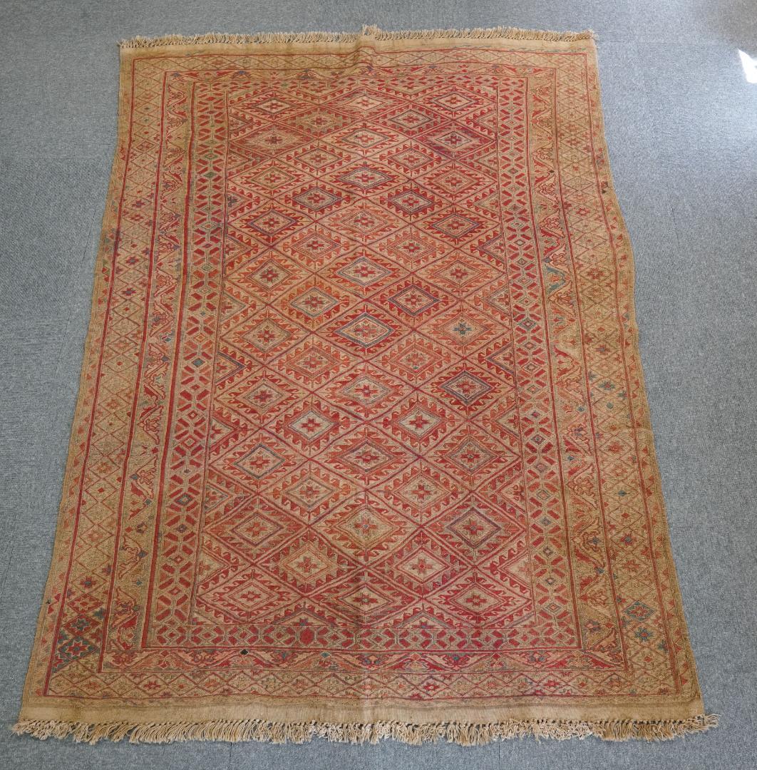 190cm × 132cm ペルシャ手織りキリム ヴィンテージラグ　手織り絨毯