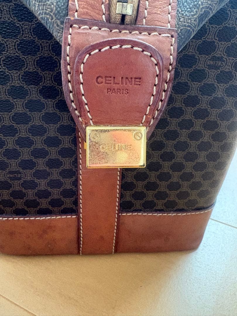 CELINE 超美品　ＰＶＣボストンバッグ ブラウンレザーお値段値下げしました