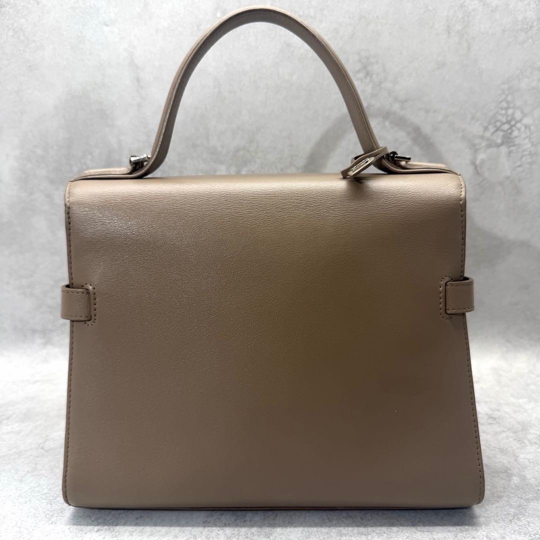 【希少美品】DELVAUX タンペート MM ベージュ フラップ式ハンドバッグ