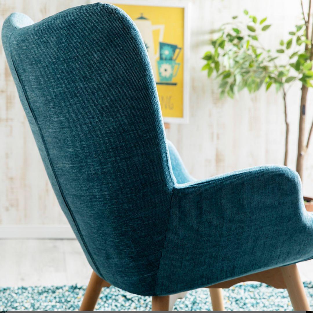 【あやりんさま専用】1人掛けソファ 青　ブルー※傷箇所追加