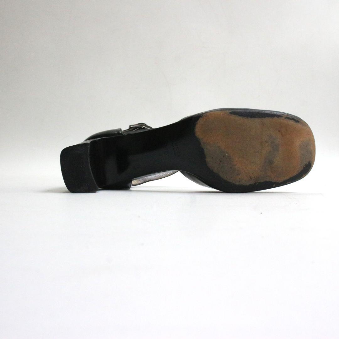 GUCCI ブラック アンクルストラップ パンプス 101 0282