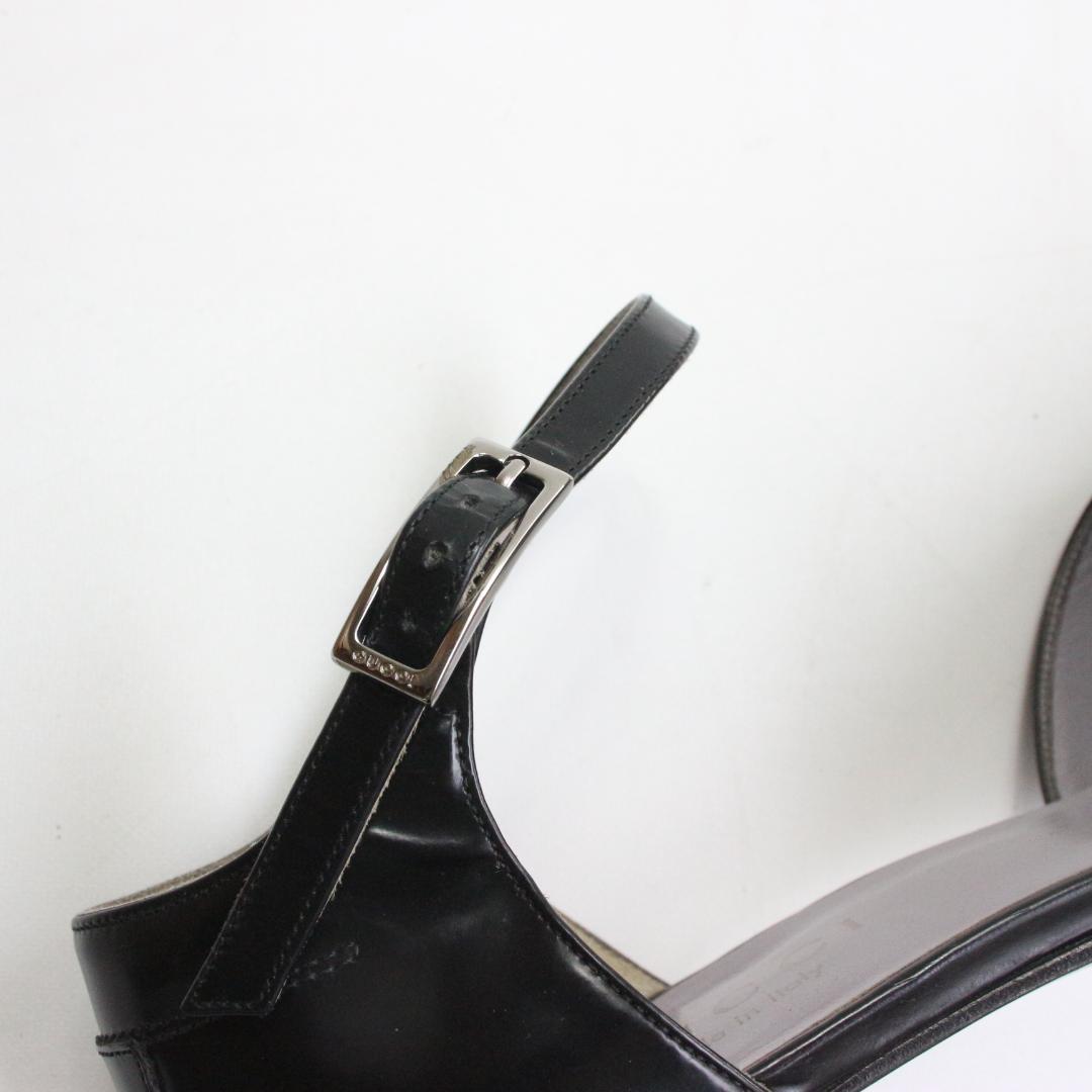 GUCCI ブラック アンクルストラップ パンプス 101 0282