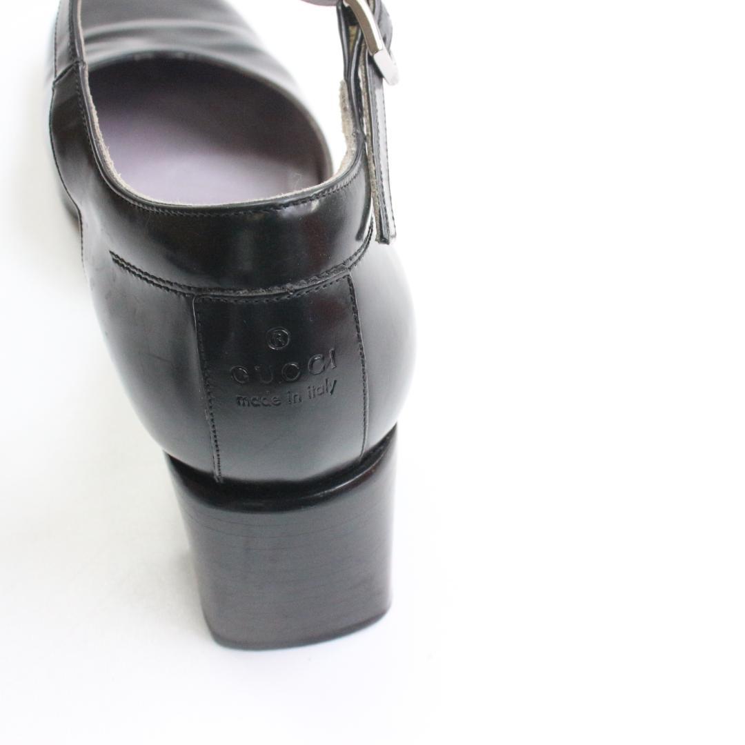 GUCCI ブラック アンクルストラップ パンプス 101 0282