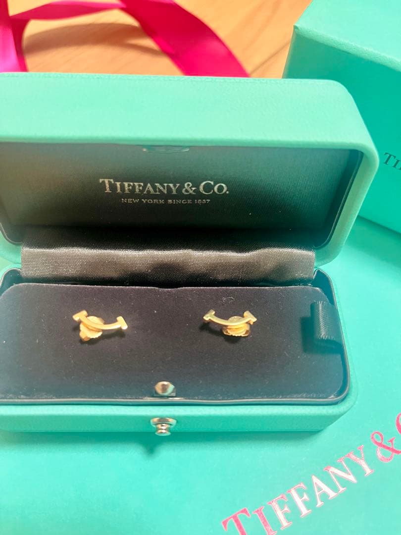 【正規店購入】ティファニー＆コー Tスマイル ピアス 18K PG