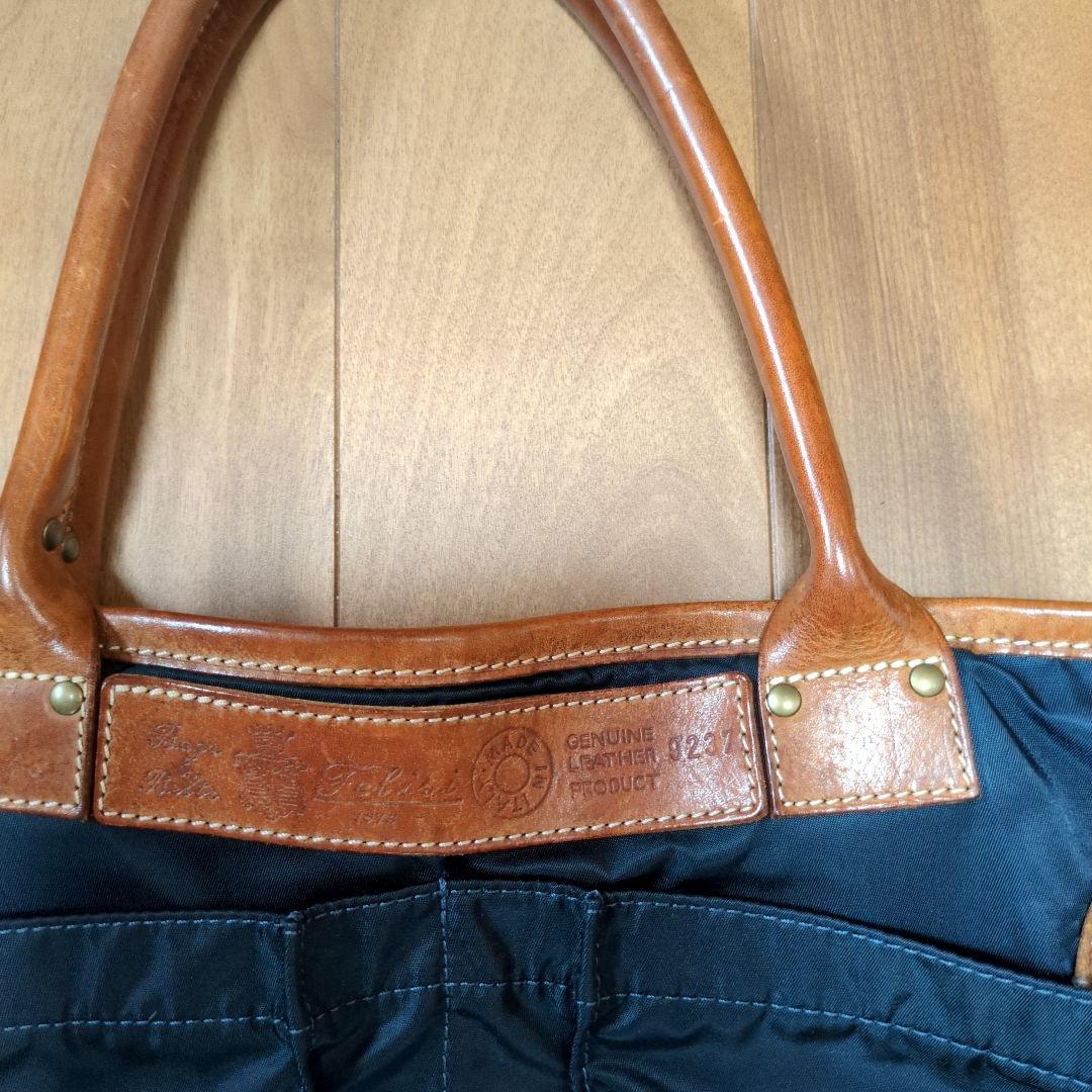 【週末迄限定特別セール】フェリージ　Felisi ナイロン×レザー トートバッグ