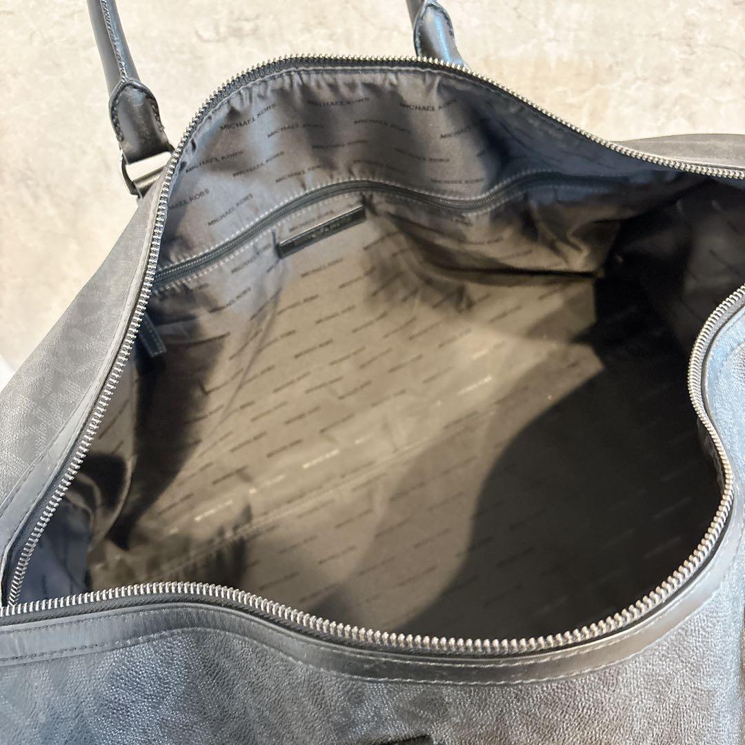 極美品 マイケルコース MK柄 PVC ボストンバッグ 2way ブラック