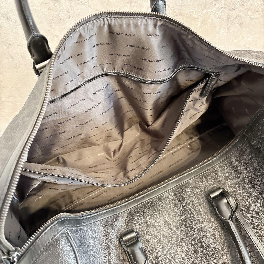 極美品 マイケルコース MK柄 PVC ボストンバッグ 2way ブラック