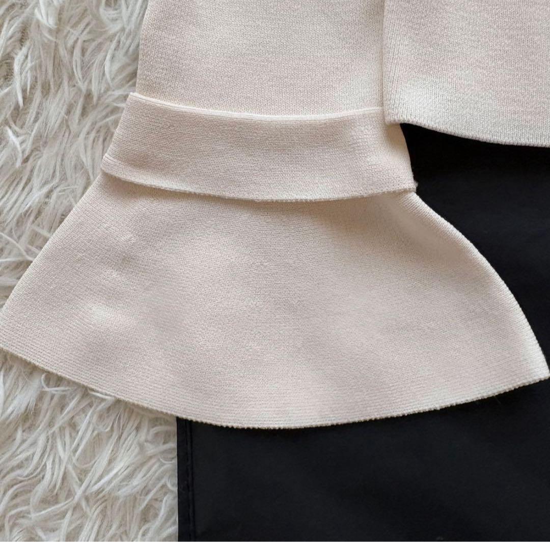 【未使用級】23AW アドーア　ダブルラッフルカフニット　38 フレアスリーブ
