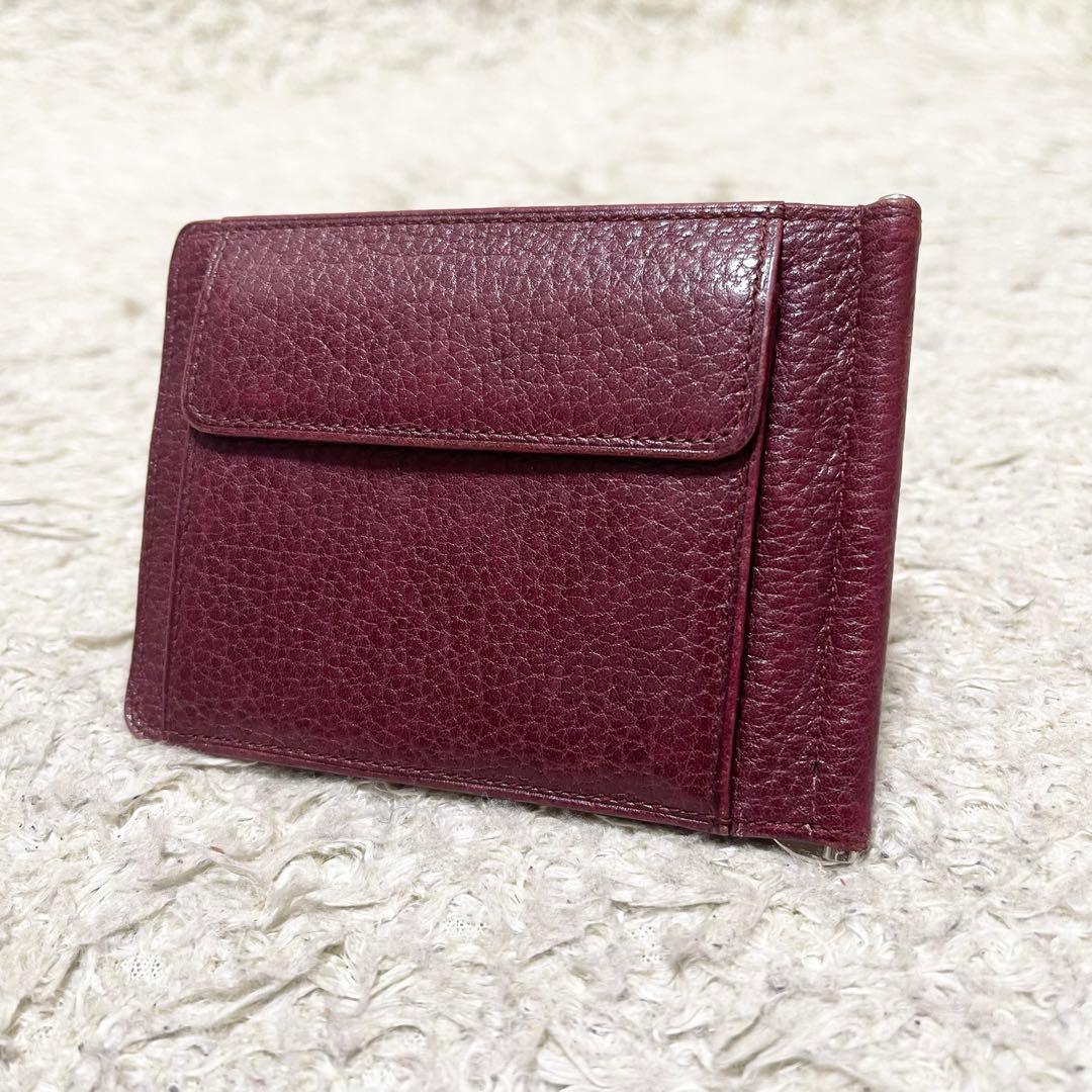 カルティエ　マネークリップ　フラグメントケース　カード収納　レザー　ボルドー