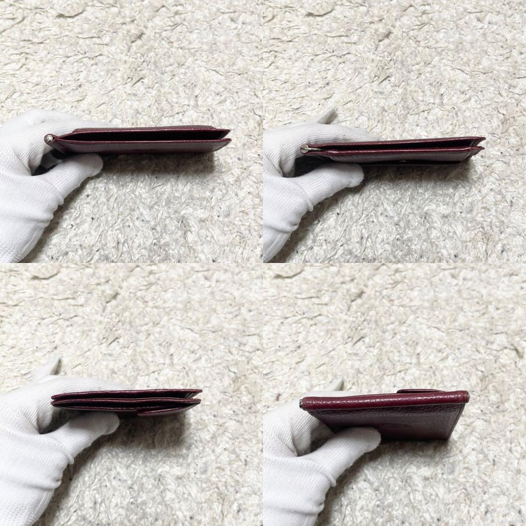 カルティエ　マネークリップ　フラグメントケース　カード収納　レザー　ボルドー