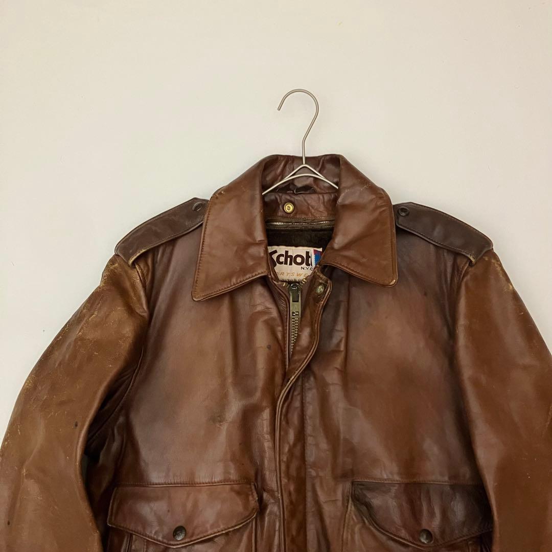 ✨ヴィテージ✨schott レザージャケット　G1 ボアライナー　ブラウン