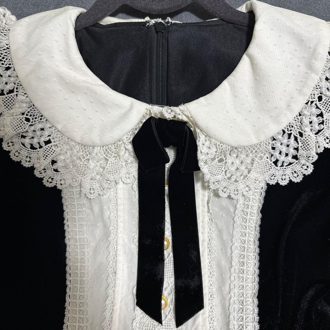 d*2様 Angelic Pretty ベロアワンピース リボンカチューシャ セ