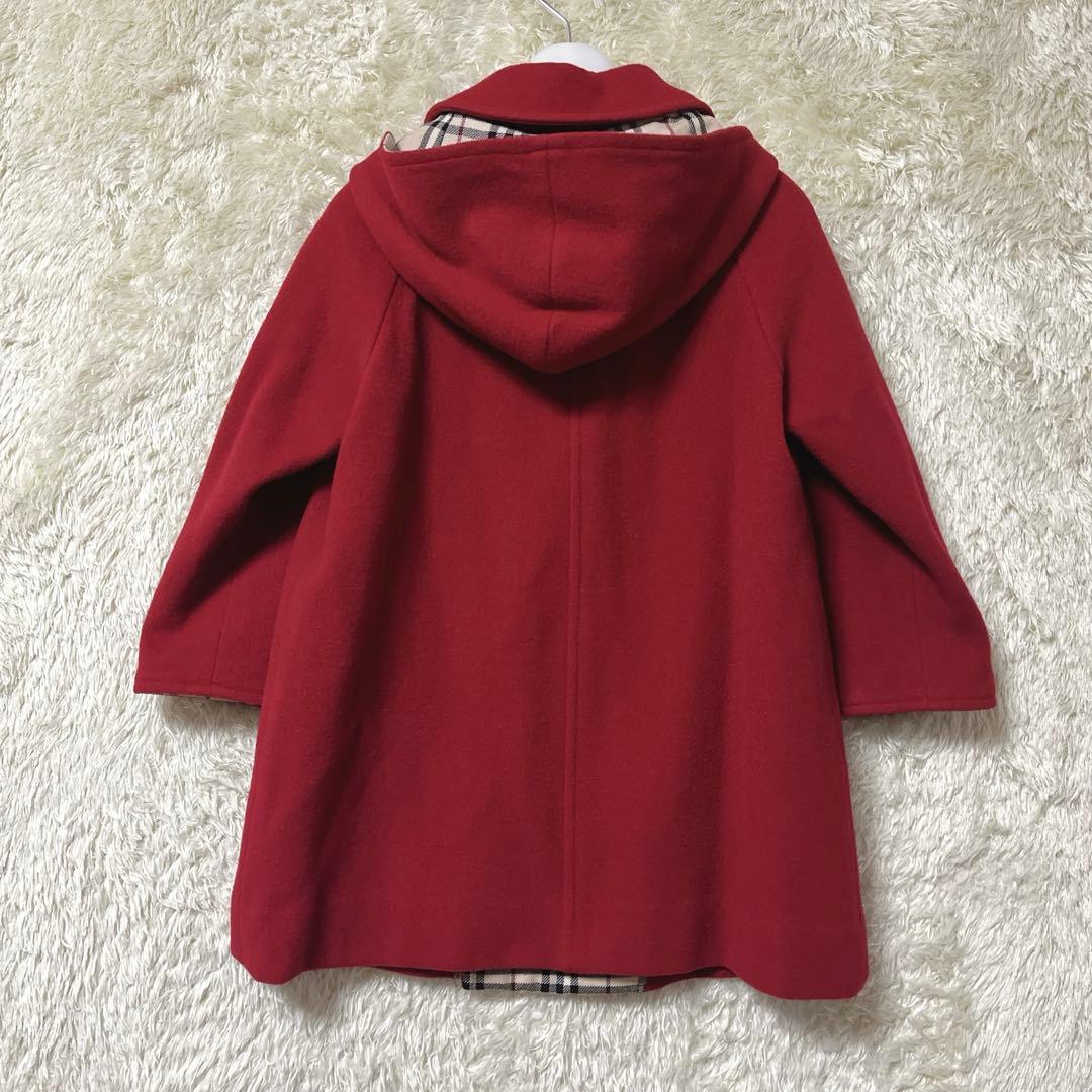 バーバリーロンドン　ウールコート　金ボタン　赤　100A