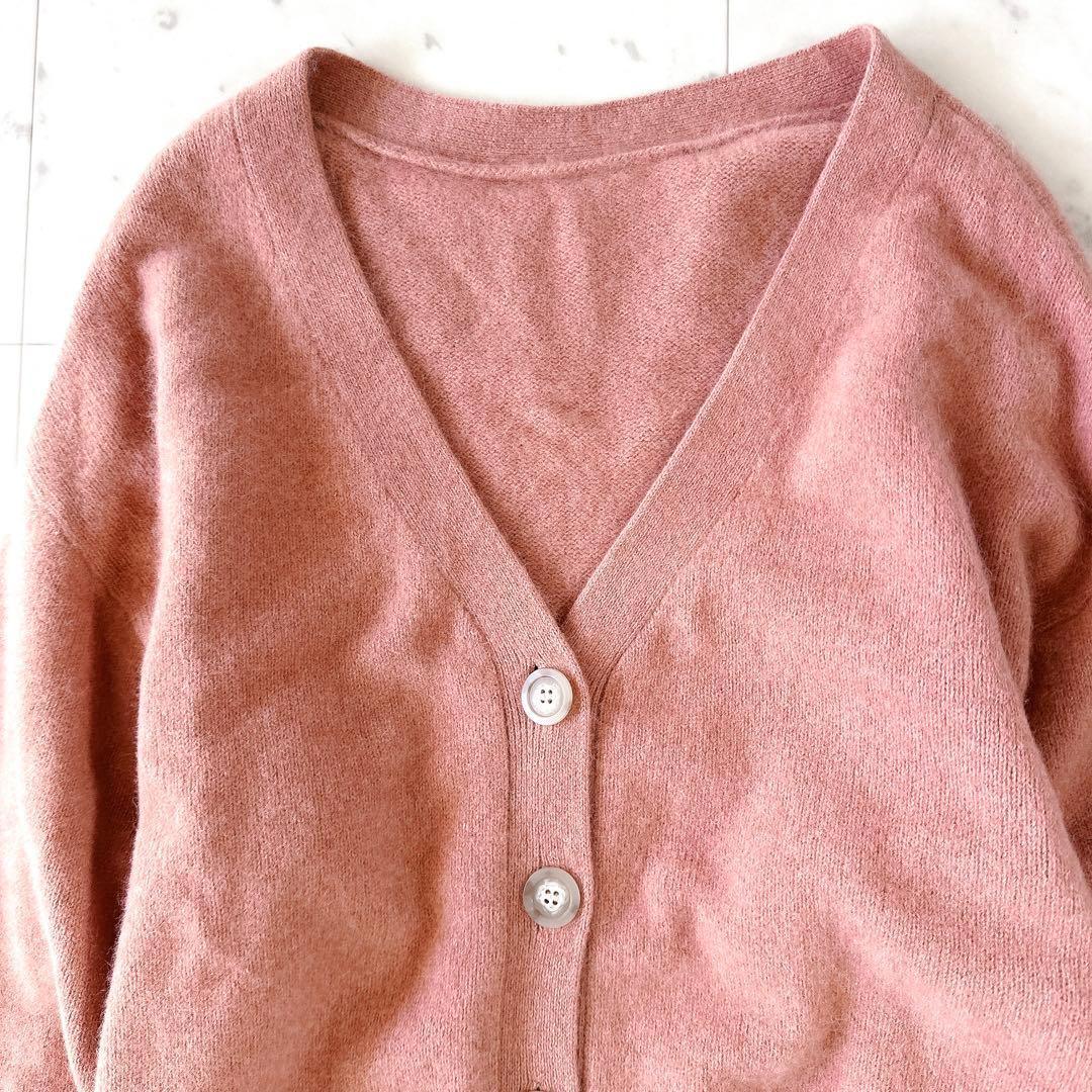極美品＊定価2.8万 ウィムガゼット 2WAYファーニットカーディガン ピンク