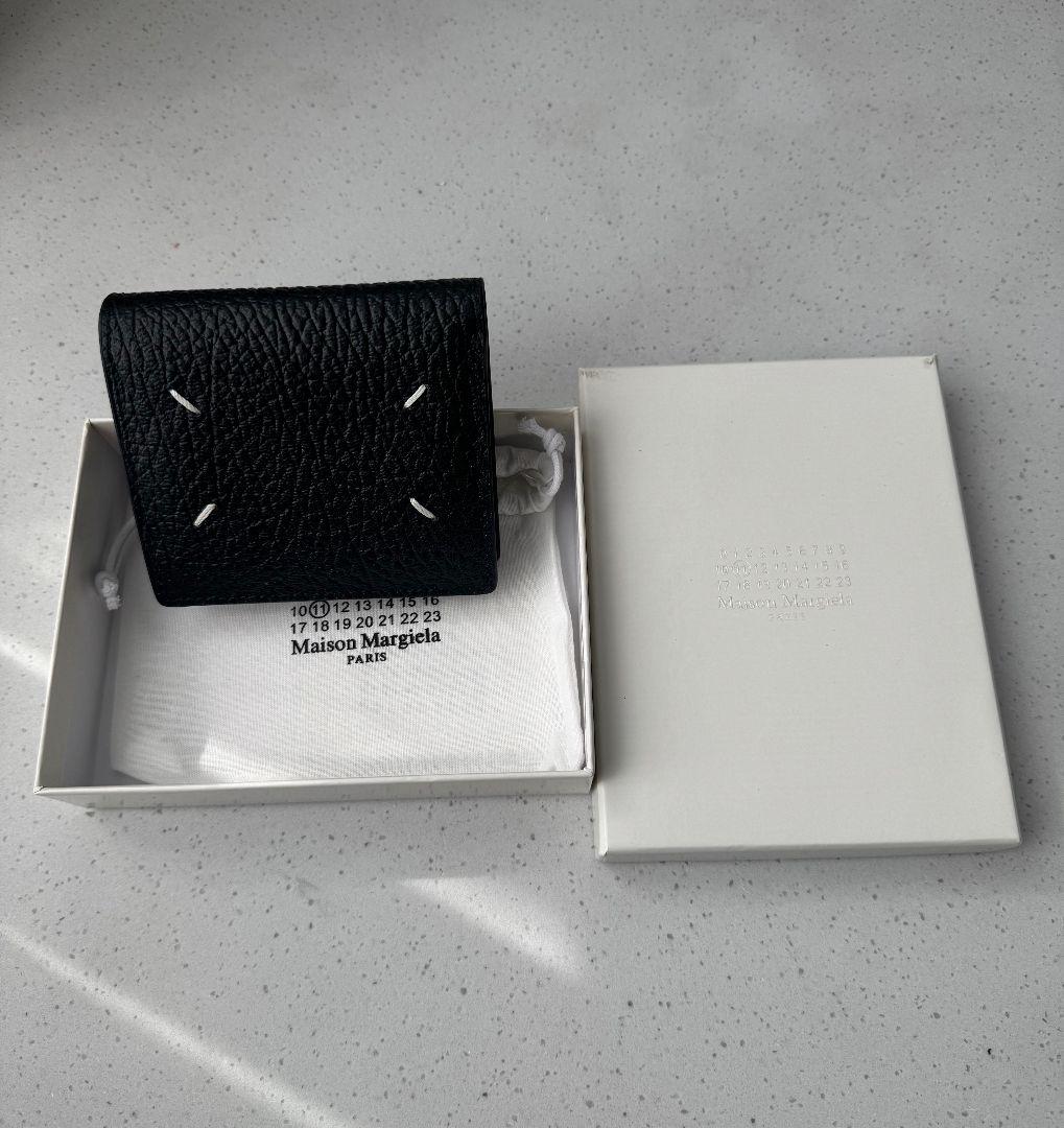 Maison Margiela ブラックレザー二つ折り財布