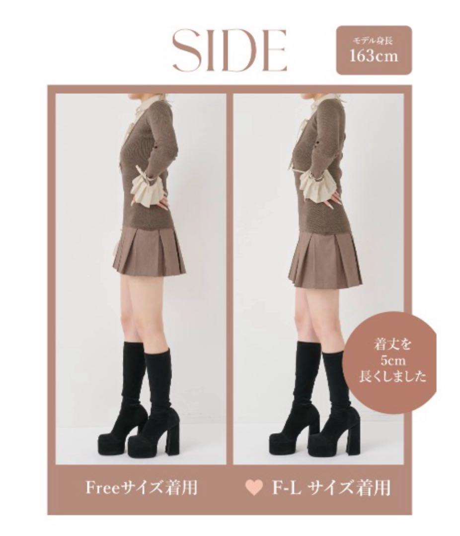 Darich ダーリッチ シャツドッキングプリーツミニワンピース モカ