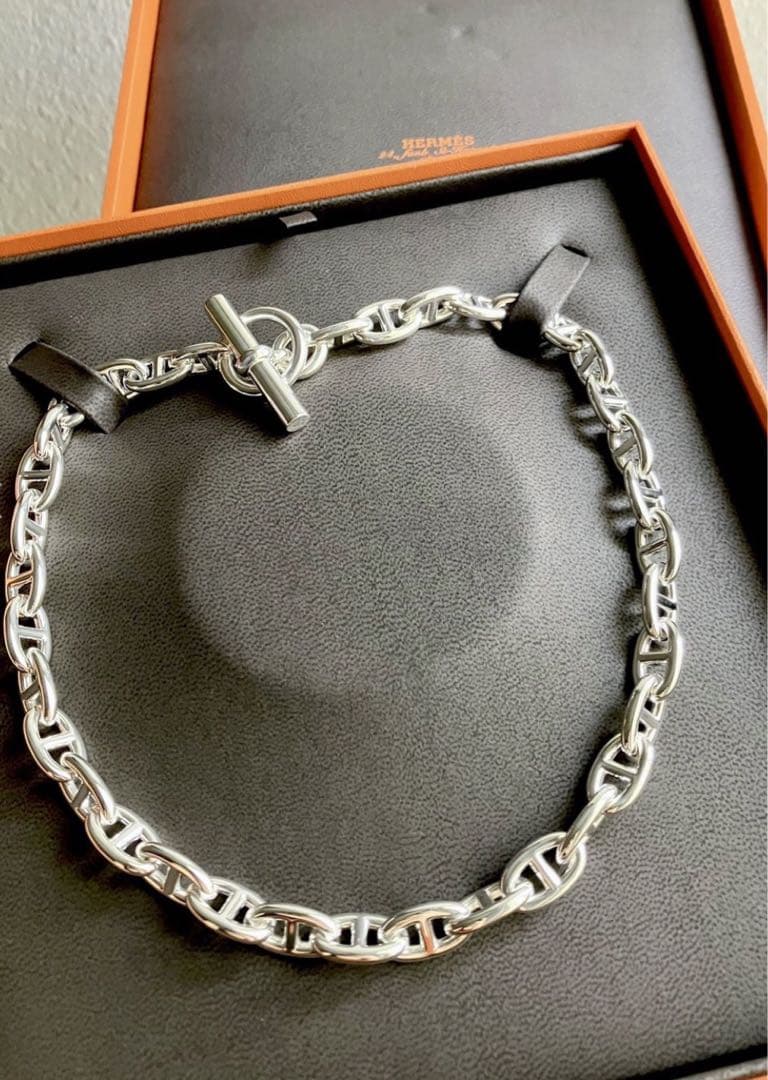 新品HERMES エルメス シェーヌダンクルネックレスMM ウミガメ