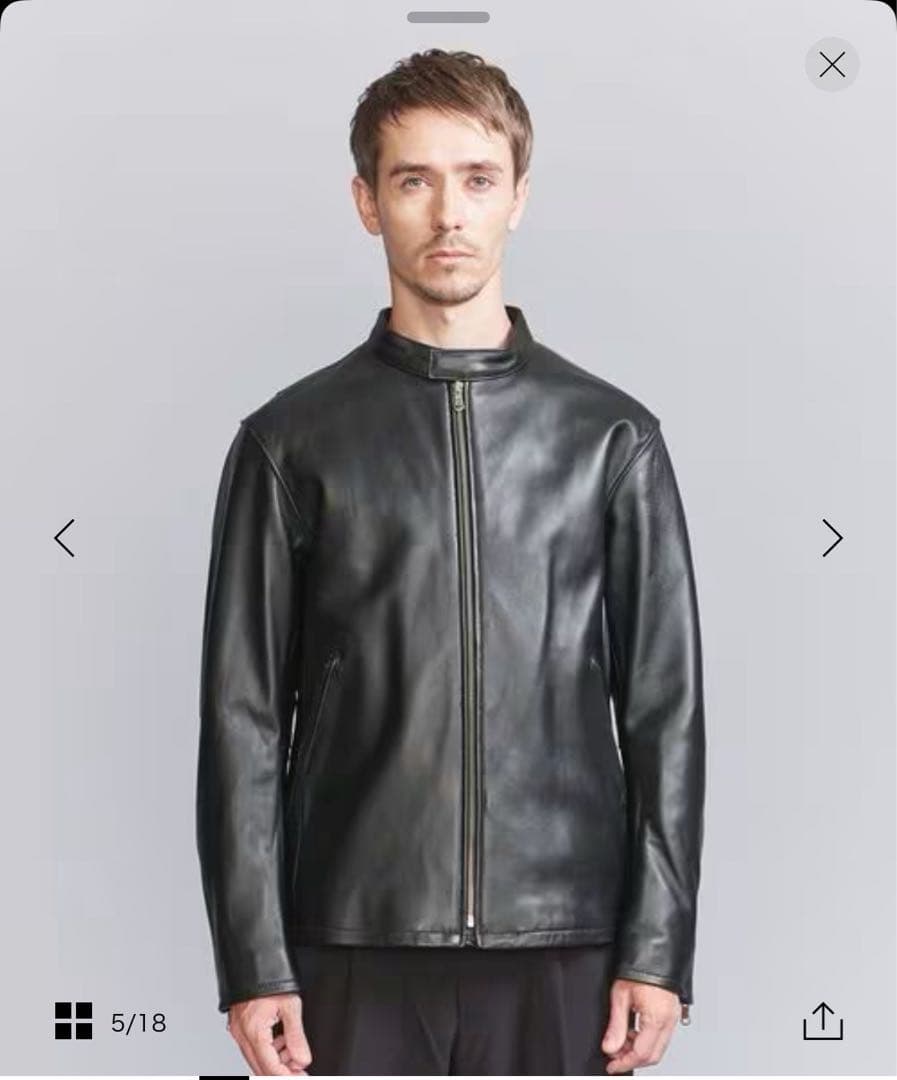 beauty&youth シープレザーシングルライダーズジャケット