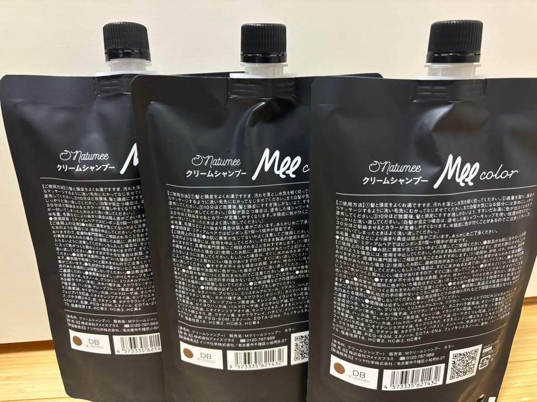 Mee Color クリームシャンプー ダークブラウン 350g 3個セット