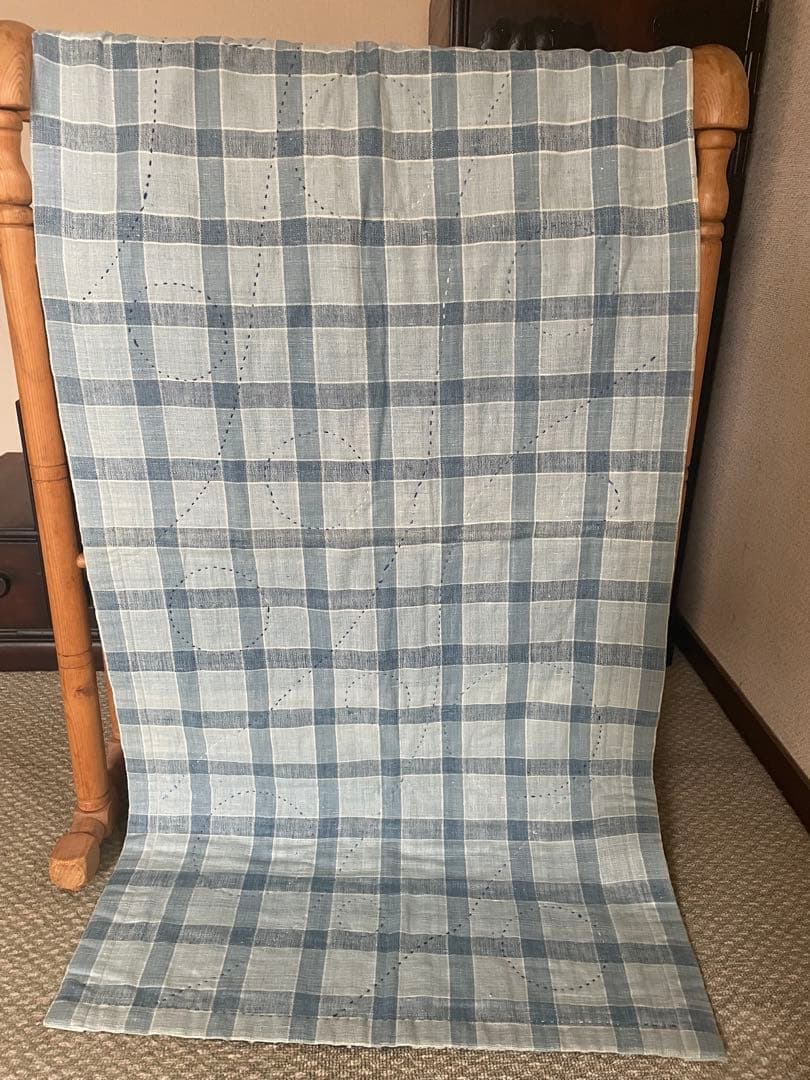 古布　木綿藍染型染雪ん子絣