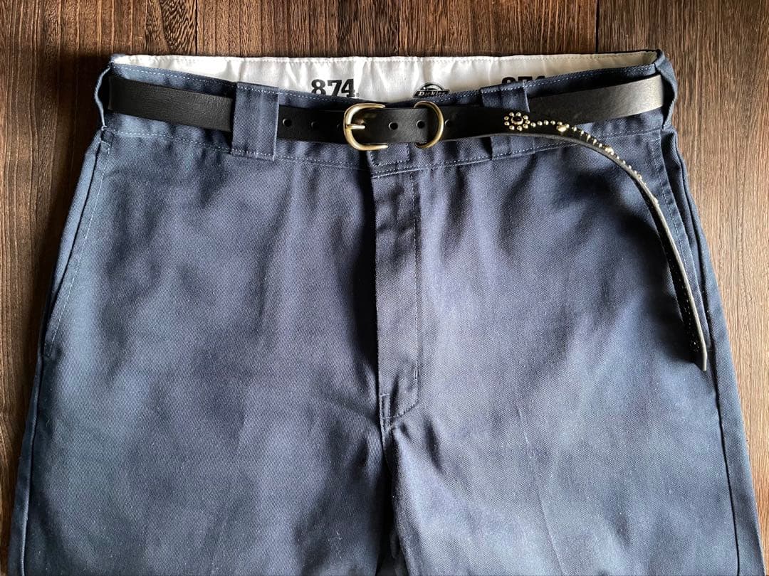 オーダー品スタッズナローロングベルト24㎜　 真鍮　フラワー　HTC CALEE