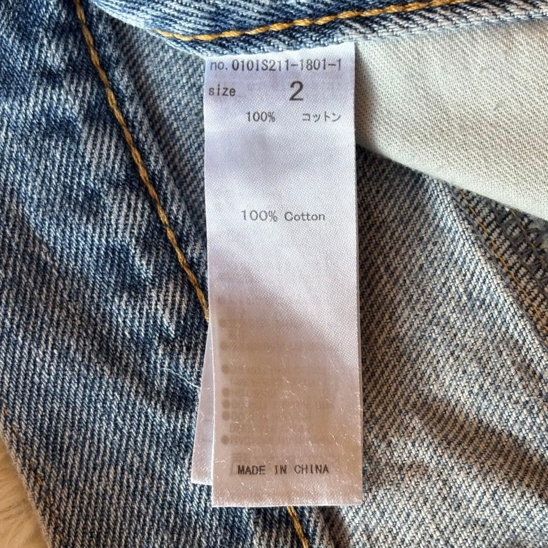 moussy クロスウエストワイドストレートデニム L