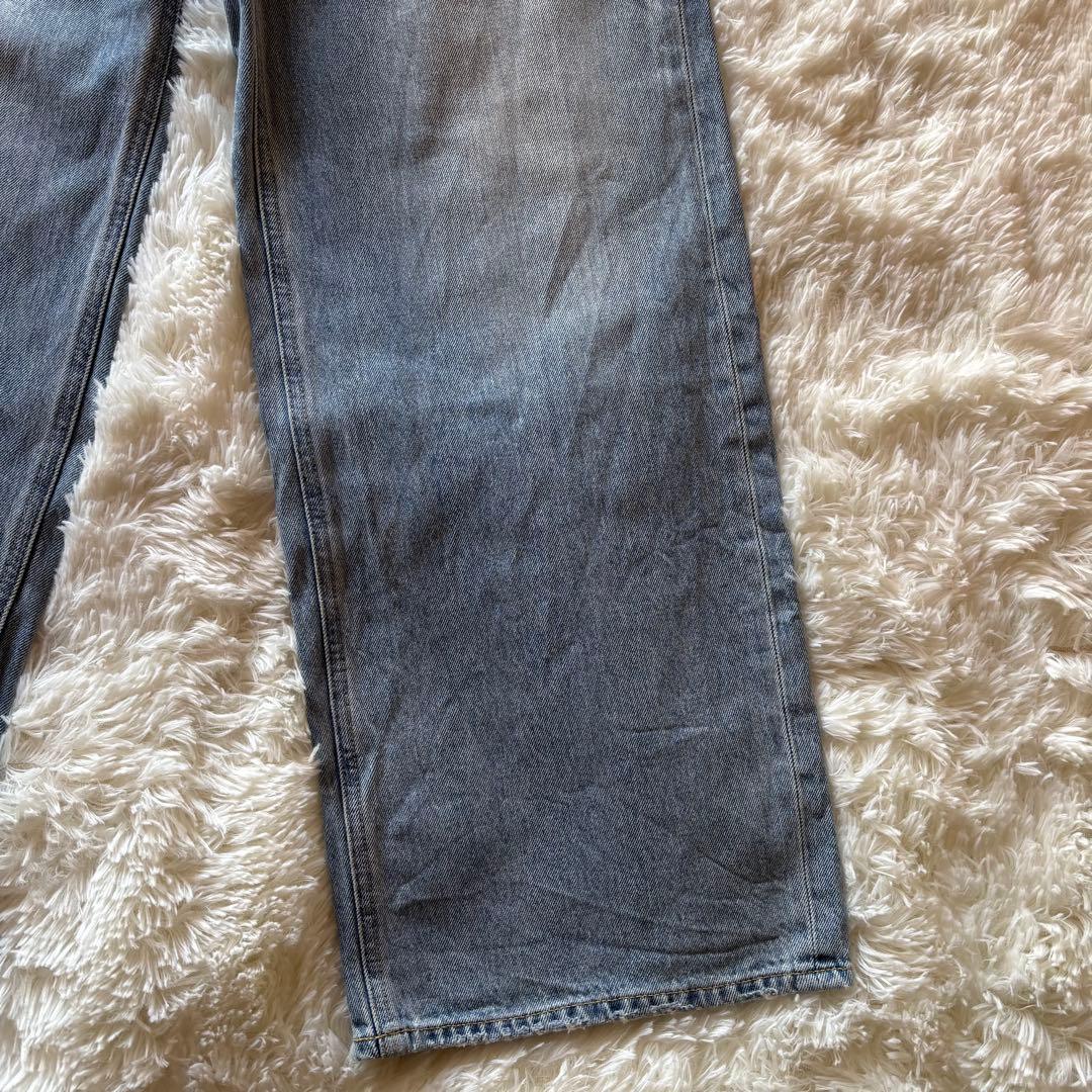 moussy クロスウエストワイドストレートデニム L