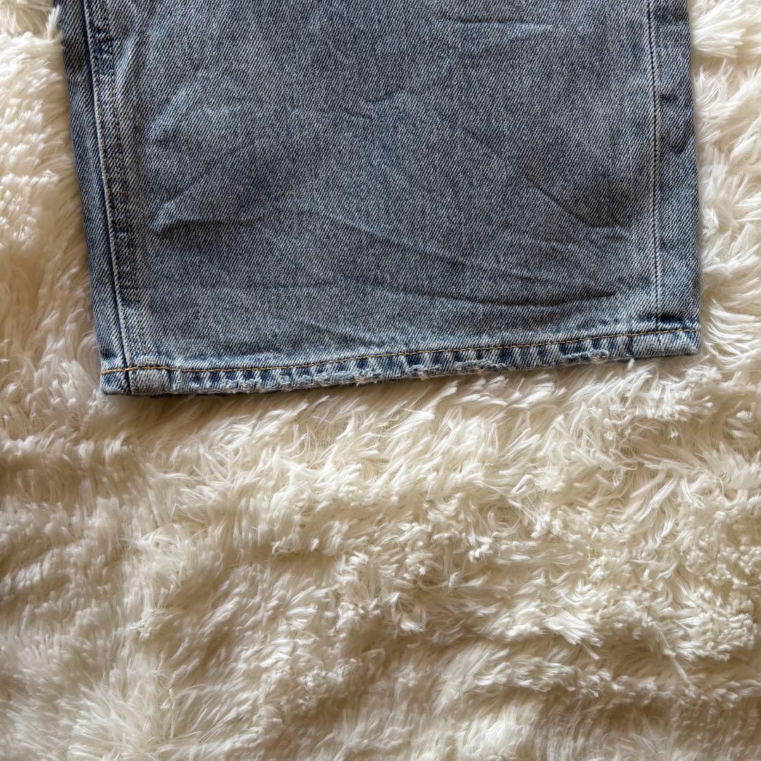 moussy クロスウエストワイドストレートデニム L