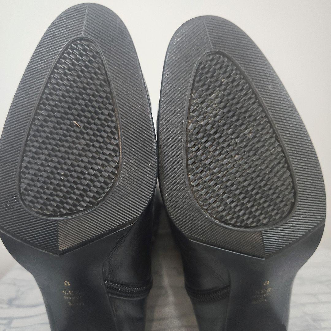 【美品】DIANA ロングブーツ サイドジップ レザー 黒 23.5