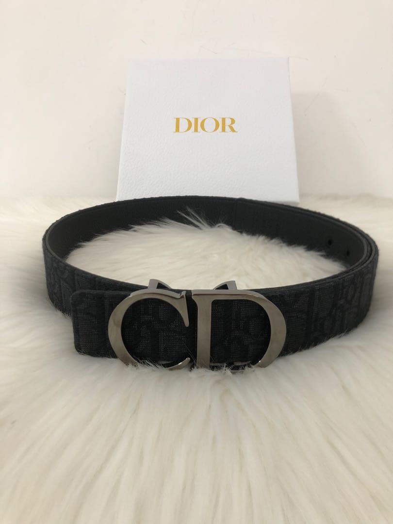 Dior ディオール　ブラック　ベルト　シルバーＣＤ　美品　高級感