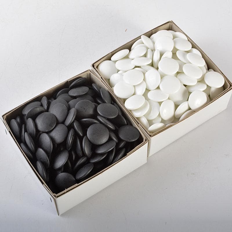 囲碁　生駒碁盤　足付　碁笥　硬質ガラス製碁石　一式　未使用品　C　R7287B