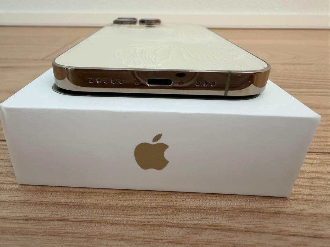 iPhone 14 Pro 128GB ゴールド SIMフリー 箱あり 背面割れ