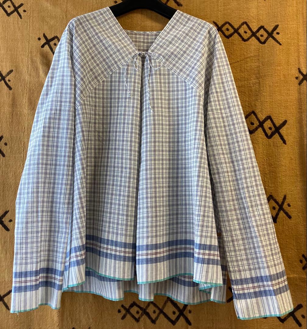 《美品★未使用》45rpm★2006年夏カタログ掲載★カディ格子柄シャツ