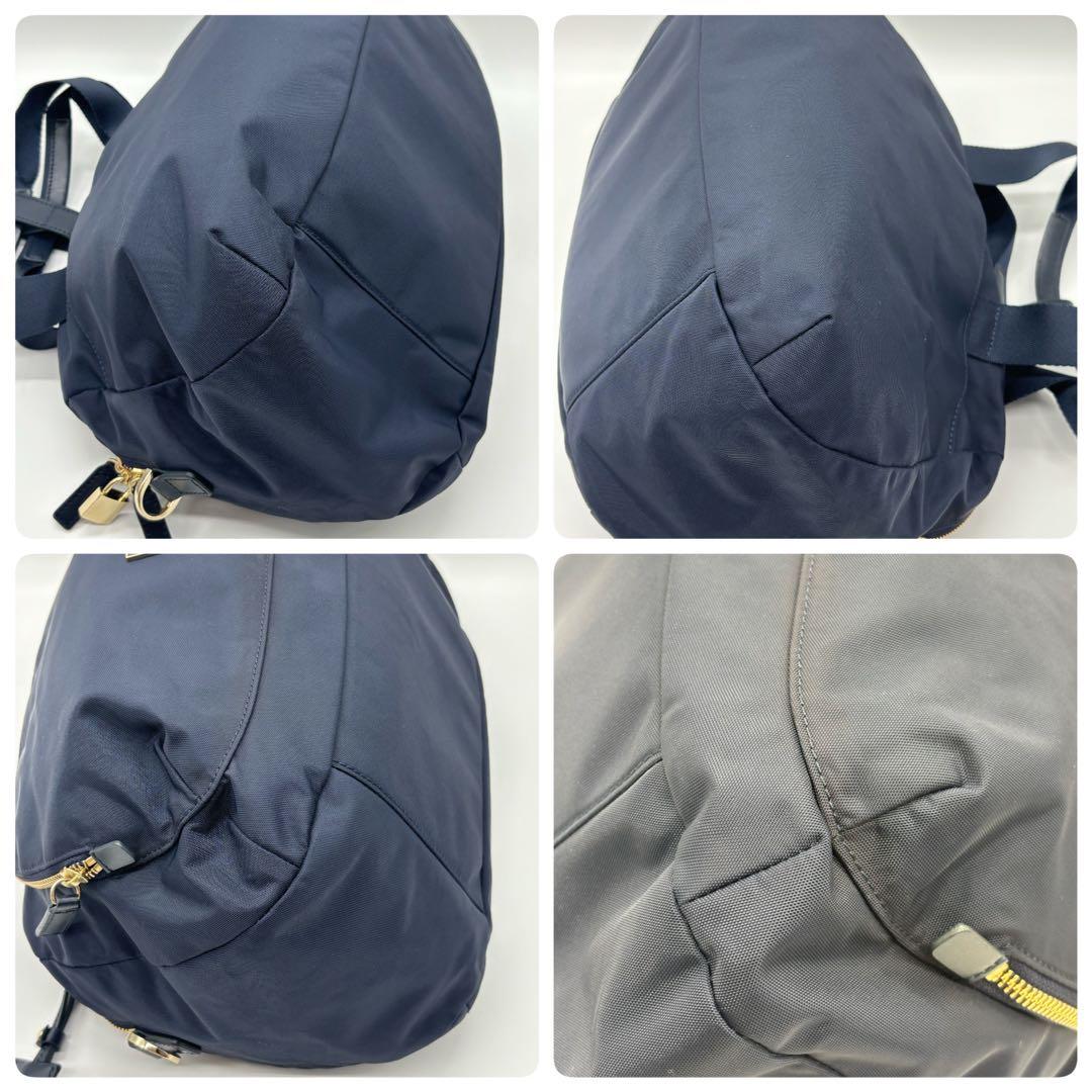 【美品】アニエスベー ネイビー ボストンバッグ ショルダー 2way 南京錠