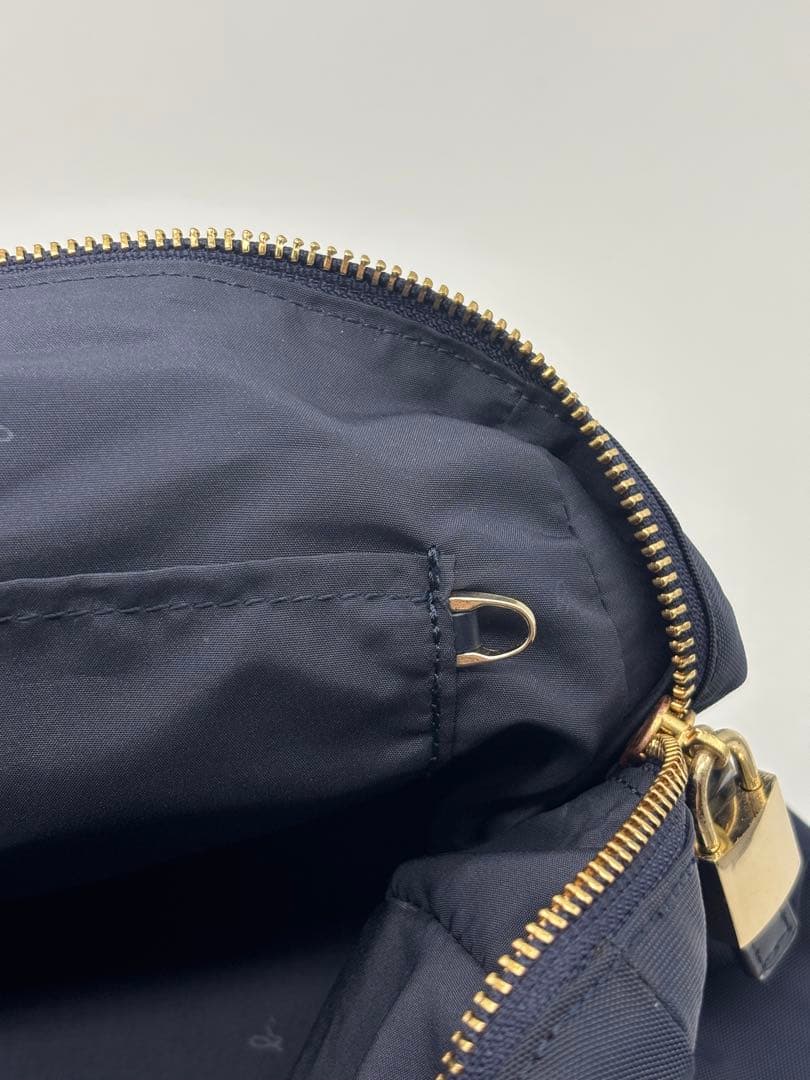 【美品】アニエスベー ネイビー ボストンバッグ ショルダー 2way 南京錠