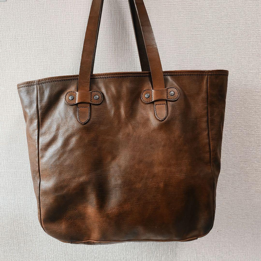 BUTTRO✨ブッテロ メンズ トートバッグオール レザーダークブラウン