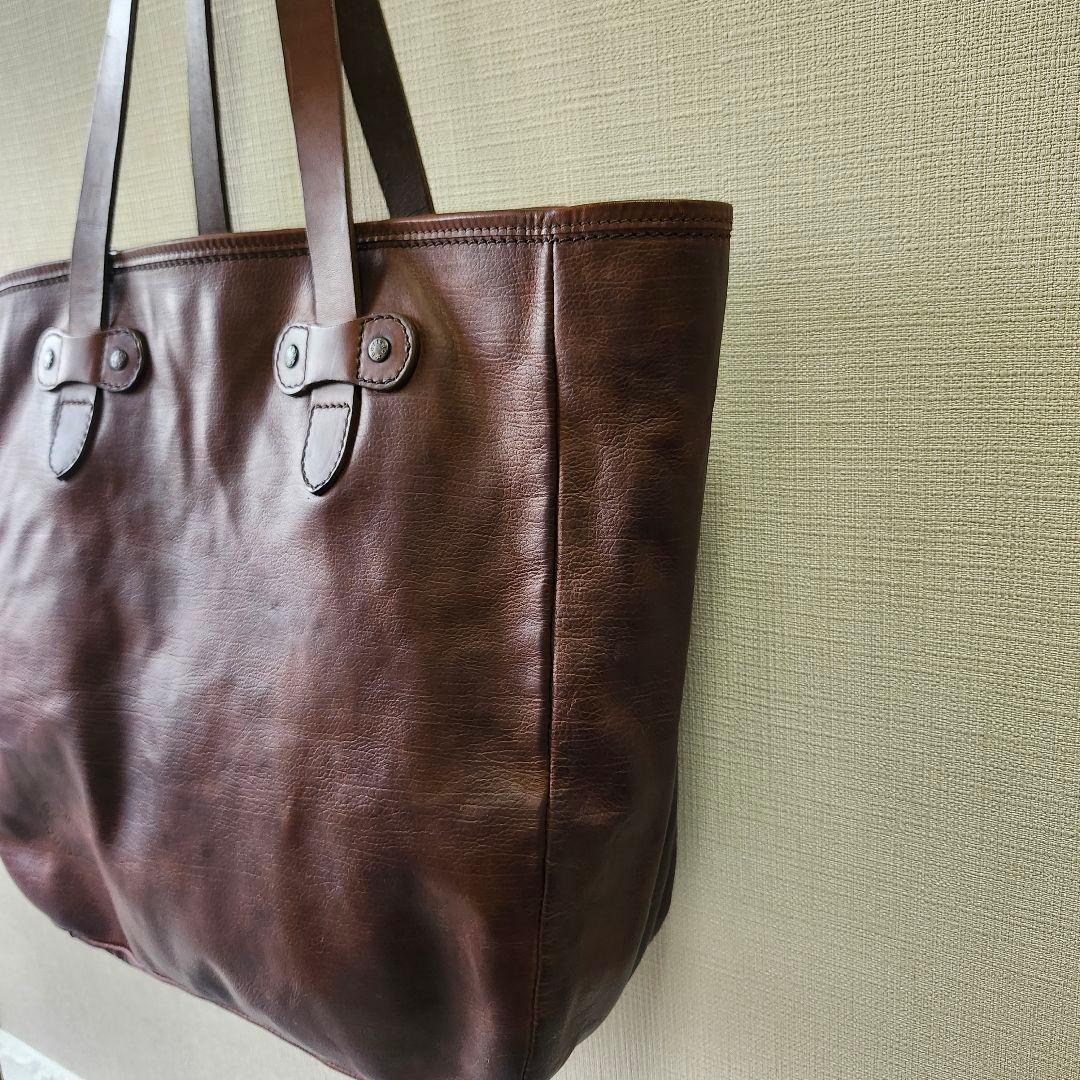 BUTTRO✨ブッテロ メンズ トートバッグオール レザーダークブラウン