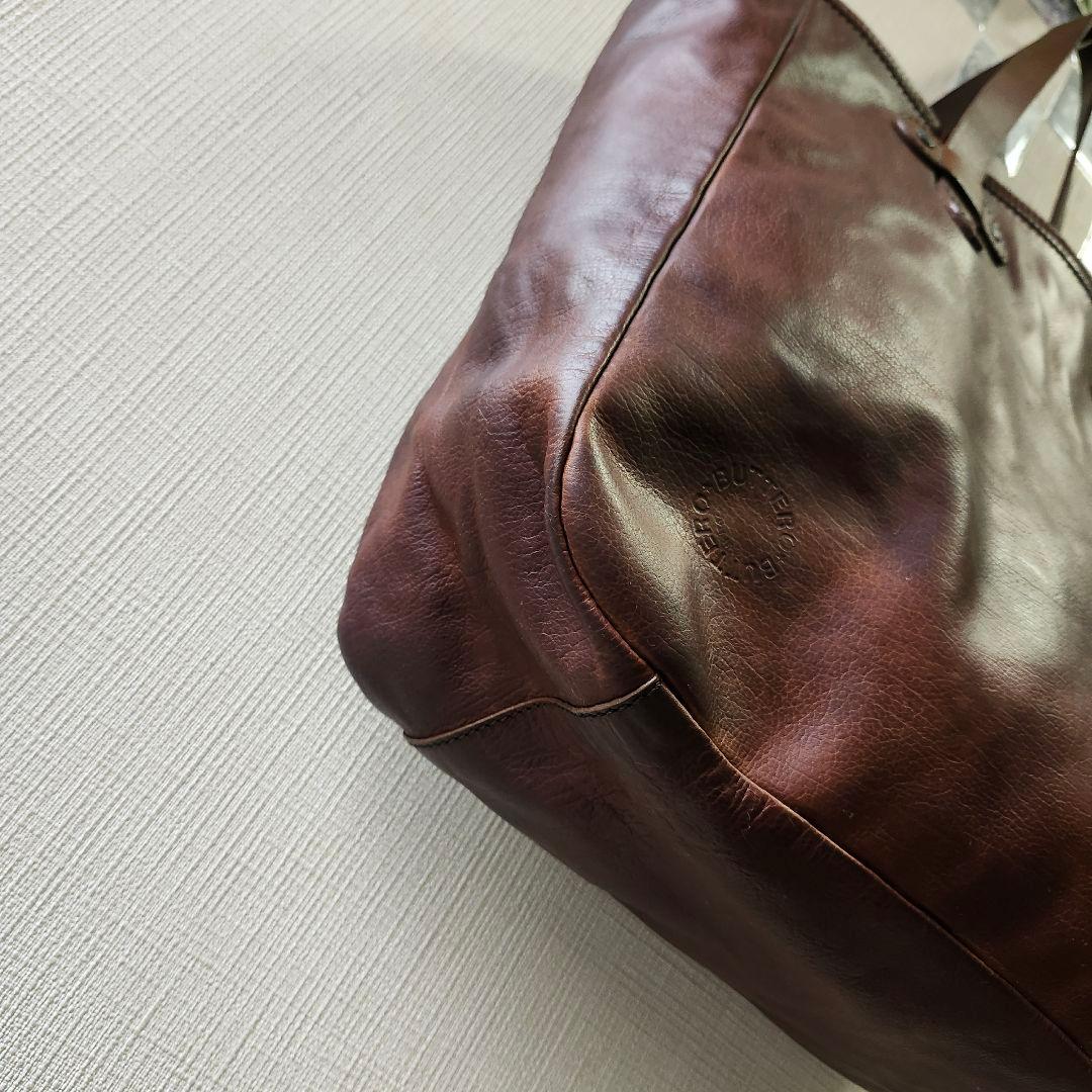 BUTTRO✨ブッテロ メンズ トートバッグオール レザーダークブラウン