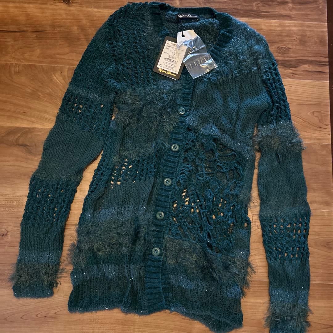 未使用　タグ付　ヒステリックグラマー　モヘヤ　ニット　カーディガン　かぎ編み