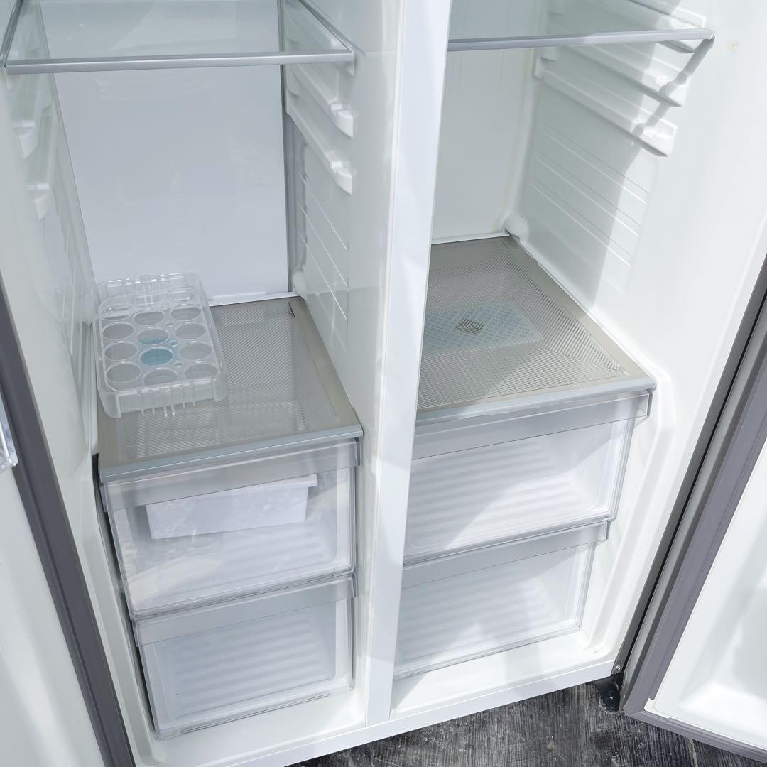 145取付無料！AQUAスタイリッシュシルバーパノラマオープン475L大型冷蔵庫